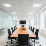 Clean corporate boardroom cleaned by DustBlasters commercial cleaners in Peterborough