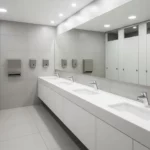 Clean commercial washroom cleaned by DustBlasters in Peterborough