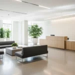Spotless office reception area cleaned by DustBlasters in Peterborough